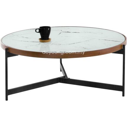 ELLEN (Ø90cm) Coffee Table with Tempered Glass Top