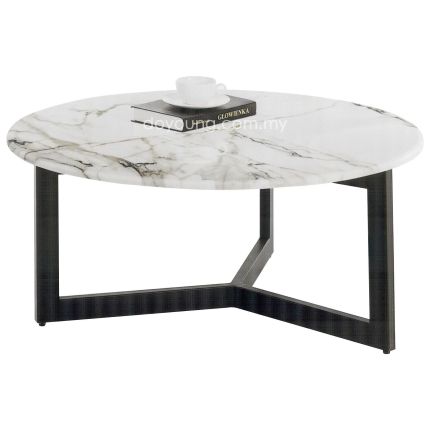 FELLIA (Ø90cm) Coffee Table with Faux Marble Top