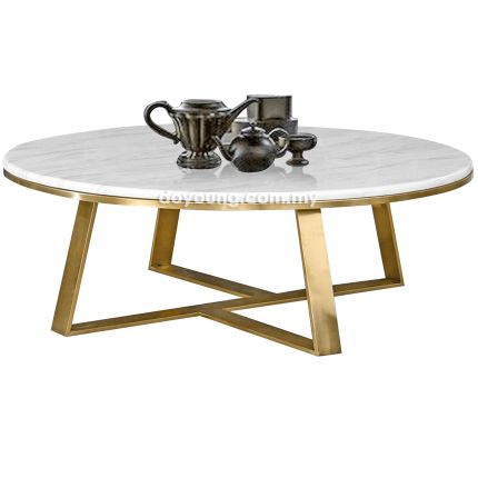 LOVINO (Ø100cm Gold, Faux Marble) Coffee Table