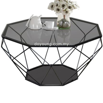 NOUIS (Ø100cm) Coffee Table with Glass Top