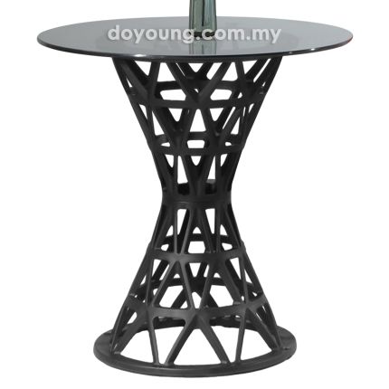 CYPRIAN III (Ø70cm Glass - Smoke, Black) Tea Table