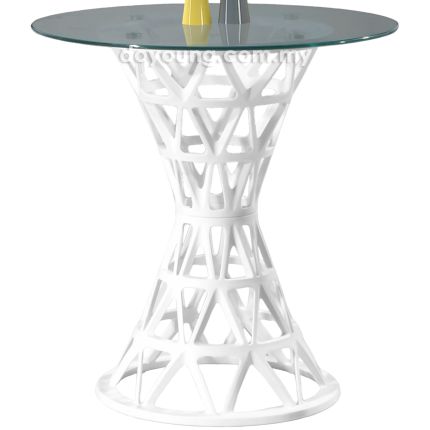 CYPRIAN III (Ø70cm Glass - White) Tea Table