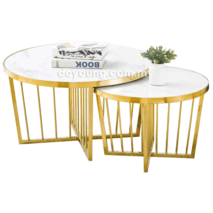 DAGNA II (Ø80,60cm Ceramic, Gold) Coffee Tables