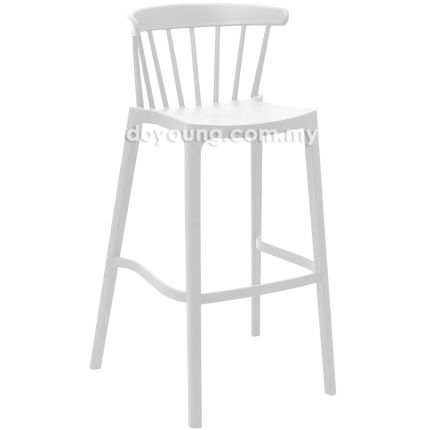 DAKOTA II (SH76cm - White) Stackable Bar Chair*