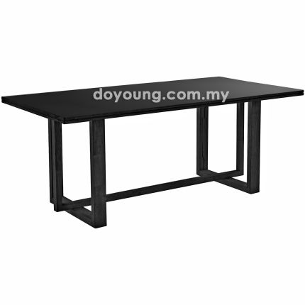 DALLAS+ (180x90cm Rubberwood - Black) Dining Table (CUSTOM)