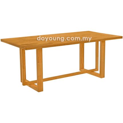 DALLAS+ (210x95cm Rubberwood - Golden Brown) Dining Table (CUSTOM)