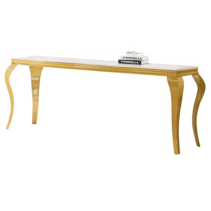 WALDEN IV (200x45cm Gold) Console Table with Faux Marble Top