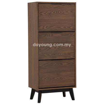 DERORA (58H138cm Walnut) Shoe Cabinet