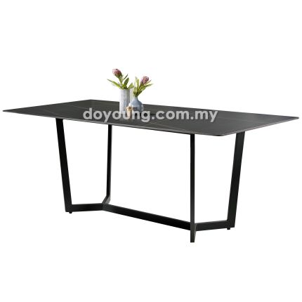 NILSINA V (180x90cm Black) Sintered Stone Dining Table 