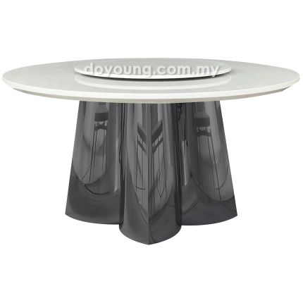 STARLET (Ø130cm Faux Marble - White) Dining Table with Lazy Susan