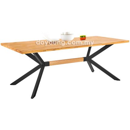 CROSS+ (180x90cm Semangkok - Rustic Oak) Dining Table (CUSTOM)