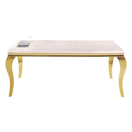 WALDEN IV (180x90cm Gold) Dining Table with Faux Marble Top