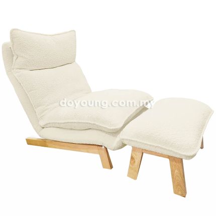 EAZY (70cm Fleece - Oak/ Beige) Relaxer with Footstool