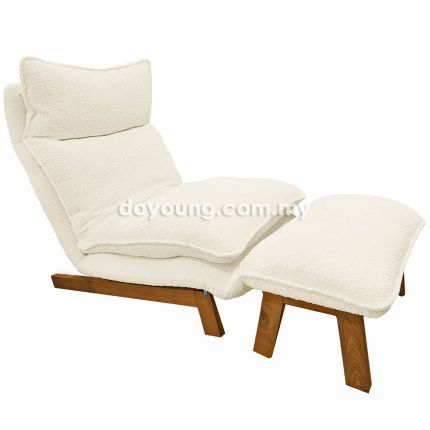 EAZY (70cm Fleece - Walnut/ Beige) Relaxer with Footstool