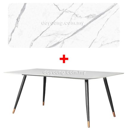 EBEN (140x80cm Sintered Stone - White,Gold) Dining Table