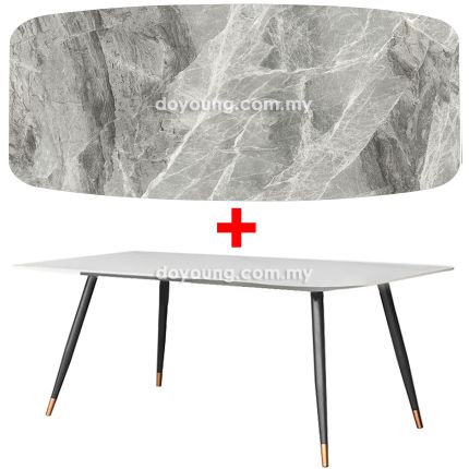 EBEN (160x90cm Ceramic - Grey,Gold) Dining Table