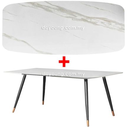 EBEN (180x90cm Ceramic - White,Gold) Dining Table