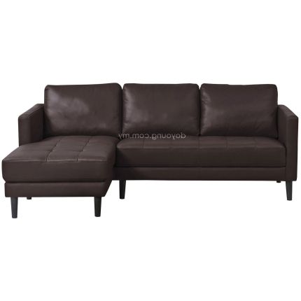 SIGERED (217cm Half Leather - Dark Brown) L-Shape Sofa (PG SHOWPIECE x1)