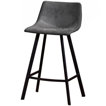 THURSTAN (SH65cm Leathaire - Dark Grey) Counter Chair*