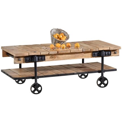 CALINA (120x65cm Reclaimed Wood) Coffee Table with Shelf (EXPIRING)