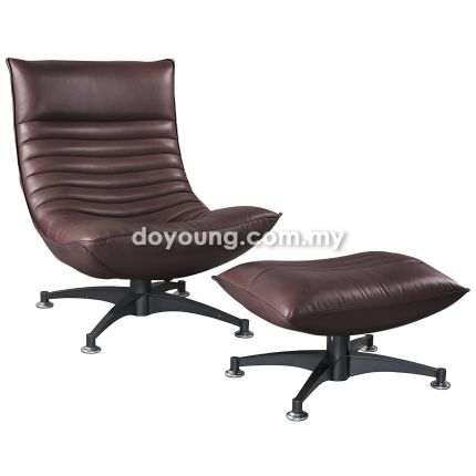 SIRI (Faux Leather - Brown) Relaxer with Footstool - adj. back & 360°*