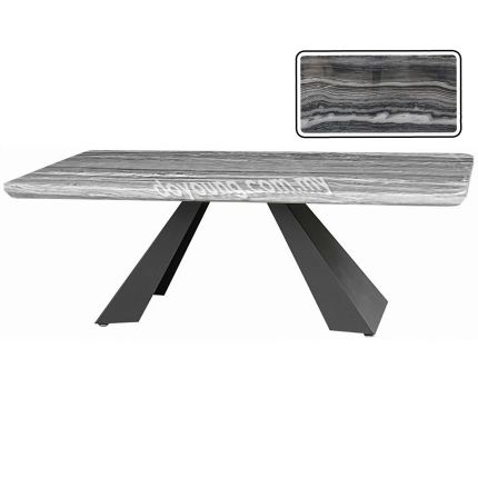 ELIOT (110x60cm T36mm Faux Marble - Dark Grey) Coffee Table 