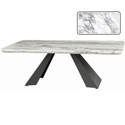 ELIOT (120x65cm T45mm Faux Marble - Light Grey) Coffee Table 