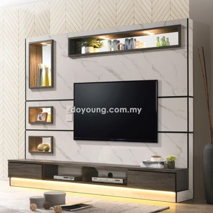 ELIZUR (243x45H195cm) Freestanding TV Cabinet Set