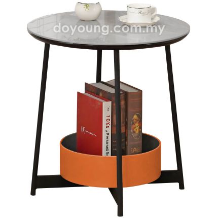 ELVAR (Ø50H55cm Ceramic - Orange) Side Table