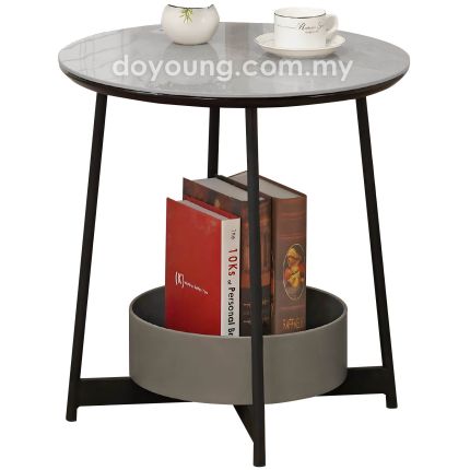 ELVAR (Ø50H55cm Ceramic - Grey) Side Table
