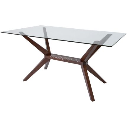 GARVY (180x90cm Tempered Glass - Clear) Dining Table 