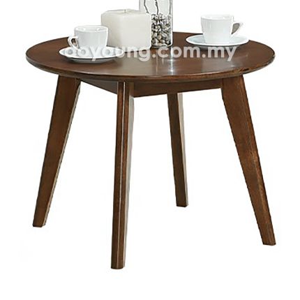 CHIONE (Ø60H45cm Rubberwood - Walnut) Side Table
