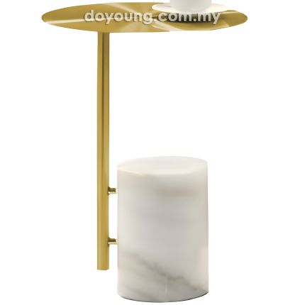 THORSO (Ø40H54cm Gold, Marble) Side Table