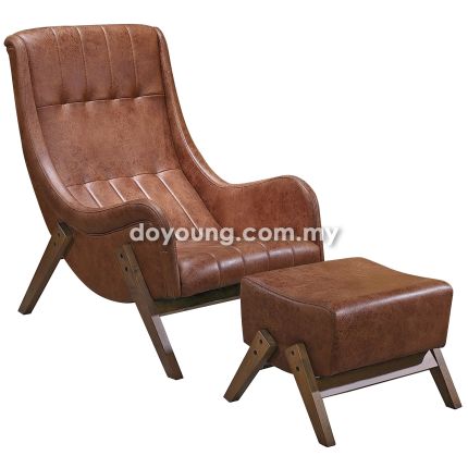 EVADNE (66cm Leathaire) Lounge Chair with Footstool*