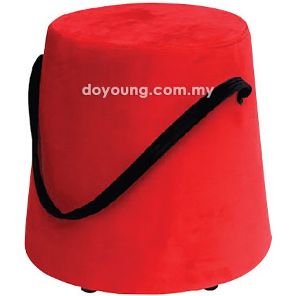 EVINNA (Ø24SH30cm Red) Pouf with Belt Design
