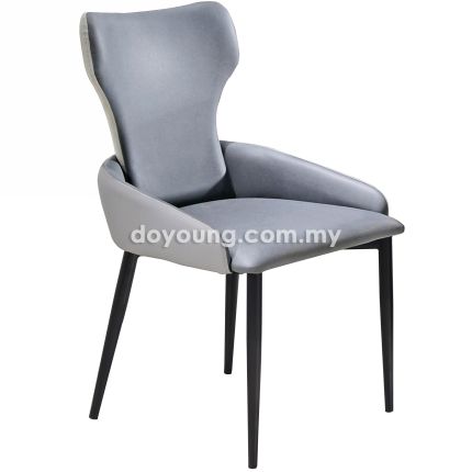 FADEN (Faux Leather, Grey) Side Chair