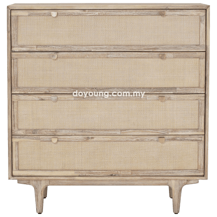 FADREE (100H105cm Acacia Wood) Tall Chest of Drawers