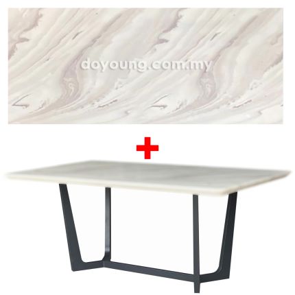 NILSINA II (180x100cm - Faux Marble, Light Grey) Dining Table
