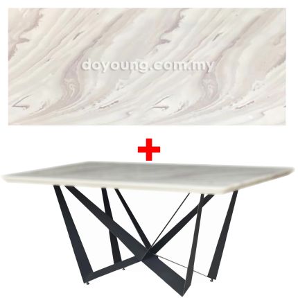 SKORPIO II (180x100cm - Faux Marble, Light Grey) Dining Table