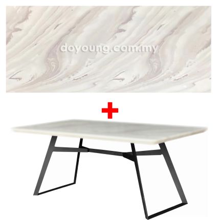 CLIPPER III (180x100cm - Faux Marble. Light Grey) Dining Table