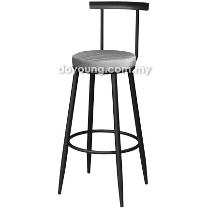 LORRIE (SH75cm Black - Velvet) Bar Chair