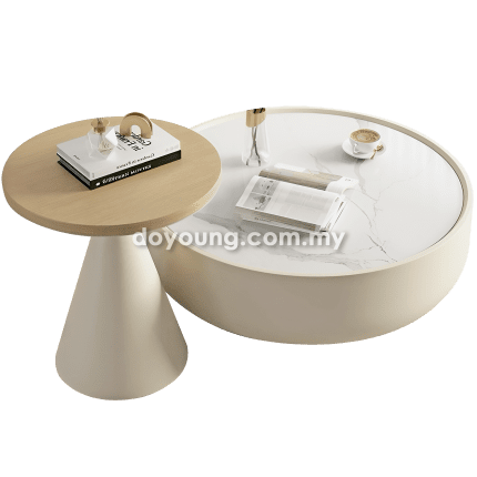 FRAMAR II (Ø85,50H46cm Set-of-2 Sintered Stone) Coffee Tables