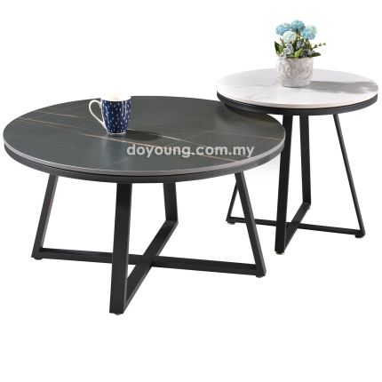 LOVINO III (Ø80,50cm Sintered Stone Set-of-2) Coffee Tables