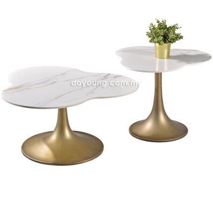 VESLEMOY (Ø76,57cm Sintered Stone, Gold) Set-of-2 Coffee Tables