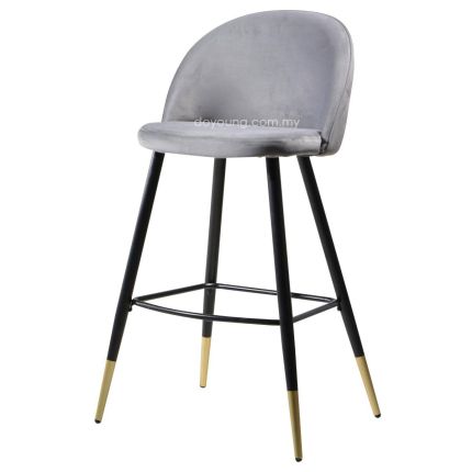 CALLAS II (SH75cm Velvet,Grey) Bar Chair