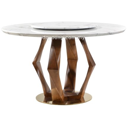 HALVARD II (Ø130cm Faux Marble) Dining Table with Lazy Susan