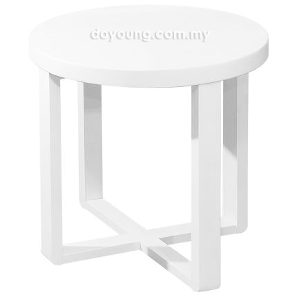 FIRKANT (Ø50H50cm Rubberwood - White) Side Table