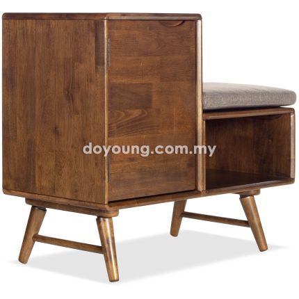 ELDINA (110H75cm Rubberwood+) Shoe Cabinet with Cushion Seat