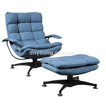 FJARIL (Blue) Relaxer with Footstool (adj. back & 360°)*