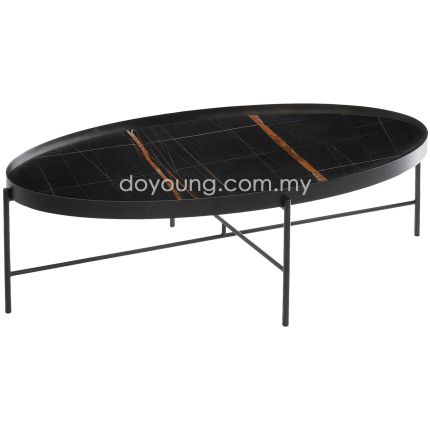 MONTRELL (Oval 120cm) Coffee Table with Faux Marble Top